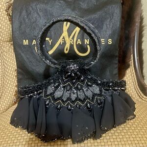 Mary Frances Black Beaded Clutch